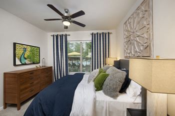 Spacious Model Bedroom with Ceiling Fan at 30339 Apartments